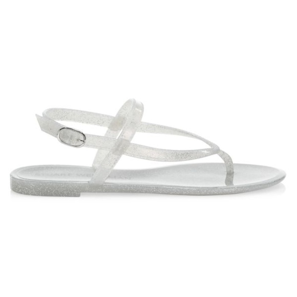 Stuart Weitzman Summer Jelly Sandals in Silver, size 10 - Picture 2 of 9
